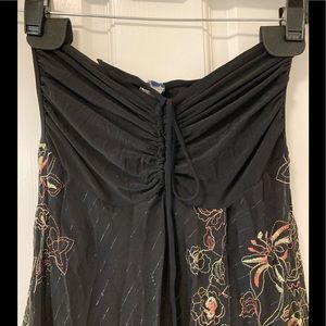 Beautiful never worn black with beautiful embroidered flowers dress NWOT